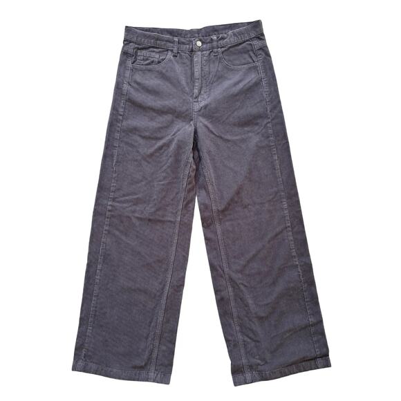NWT J. GALT High Rise Wide Leg Corduroy Pants in Gray SZ 8 - Picture 1 of 8
